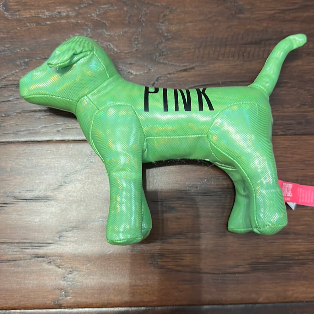 Victoria Secret Pink dog collectible metallic green